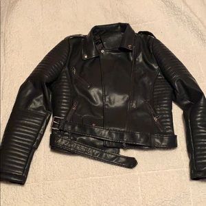 Black faux leather jacket